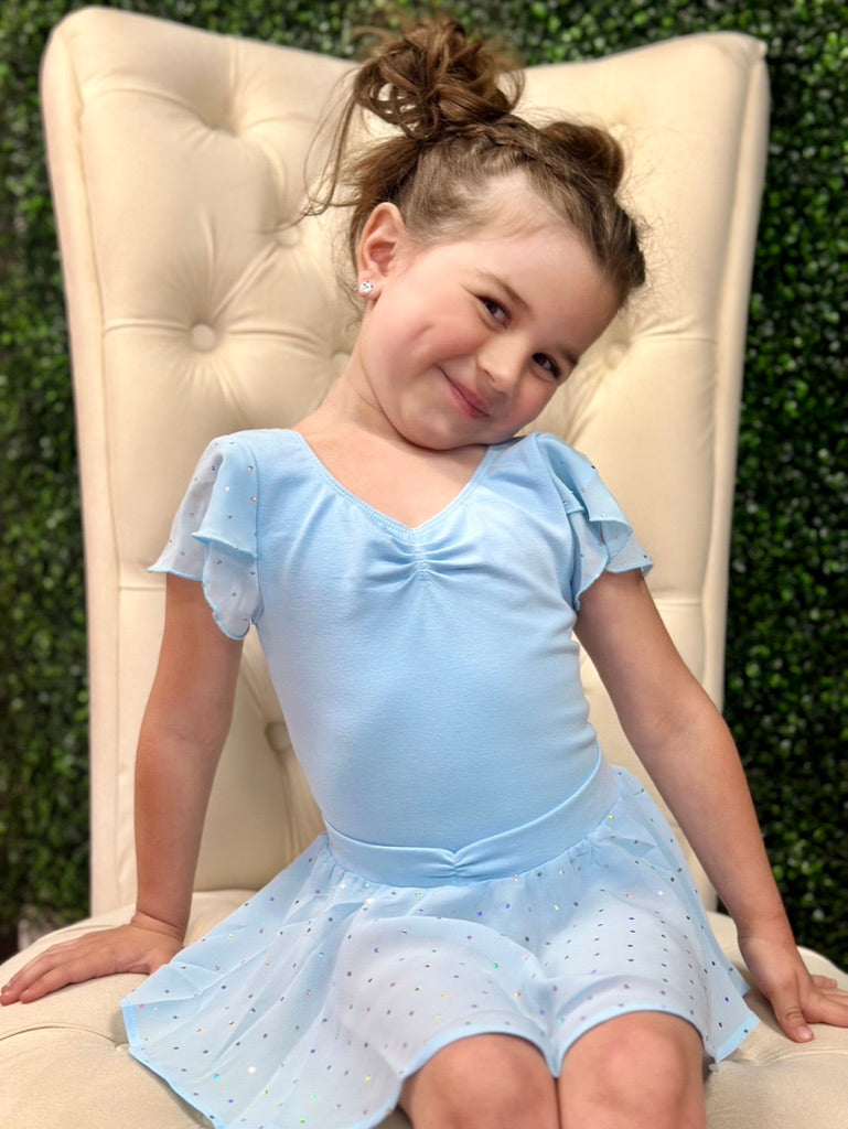 Bloch Flutter Sleeve Leotard CL #3732 and Sequin Skirt #CR5161 Separates