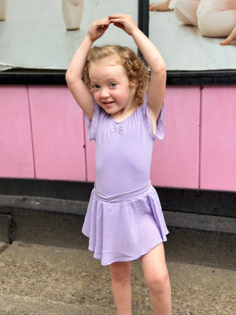 Bloch Flutter Sleeve Leotard CL #3732 and Sequin Skirt #CR5161 Separates