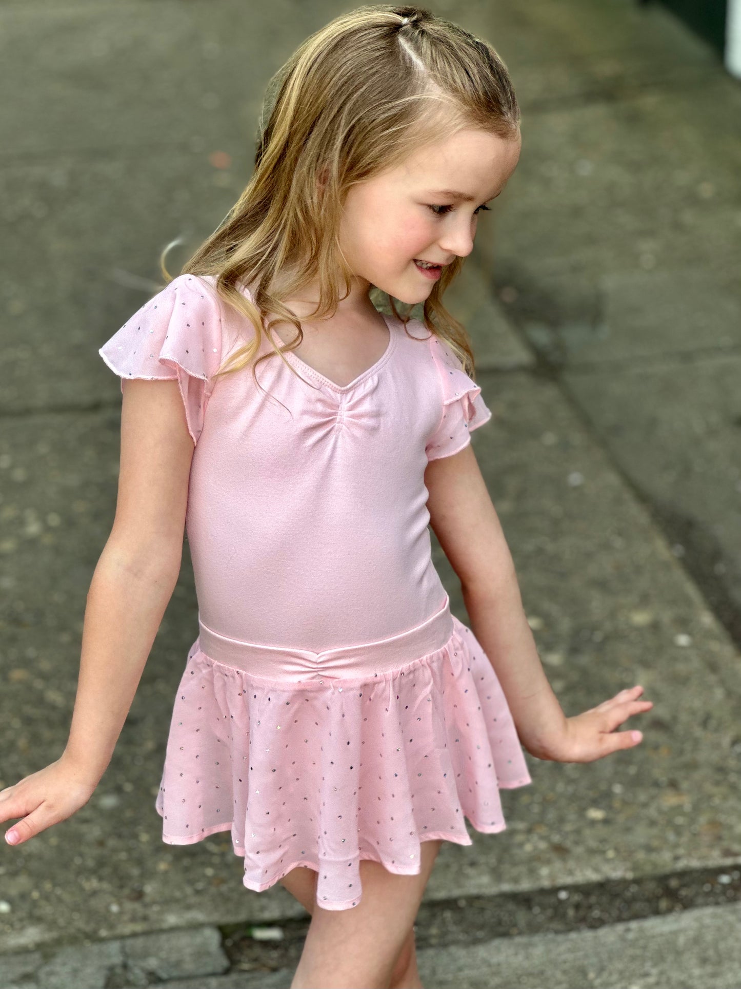Bloch Flutter Sleeve Leotard CL #3732 and Sequin Skirt #CR5161 Separates