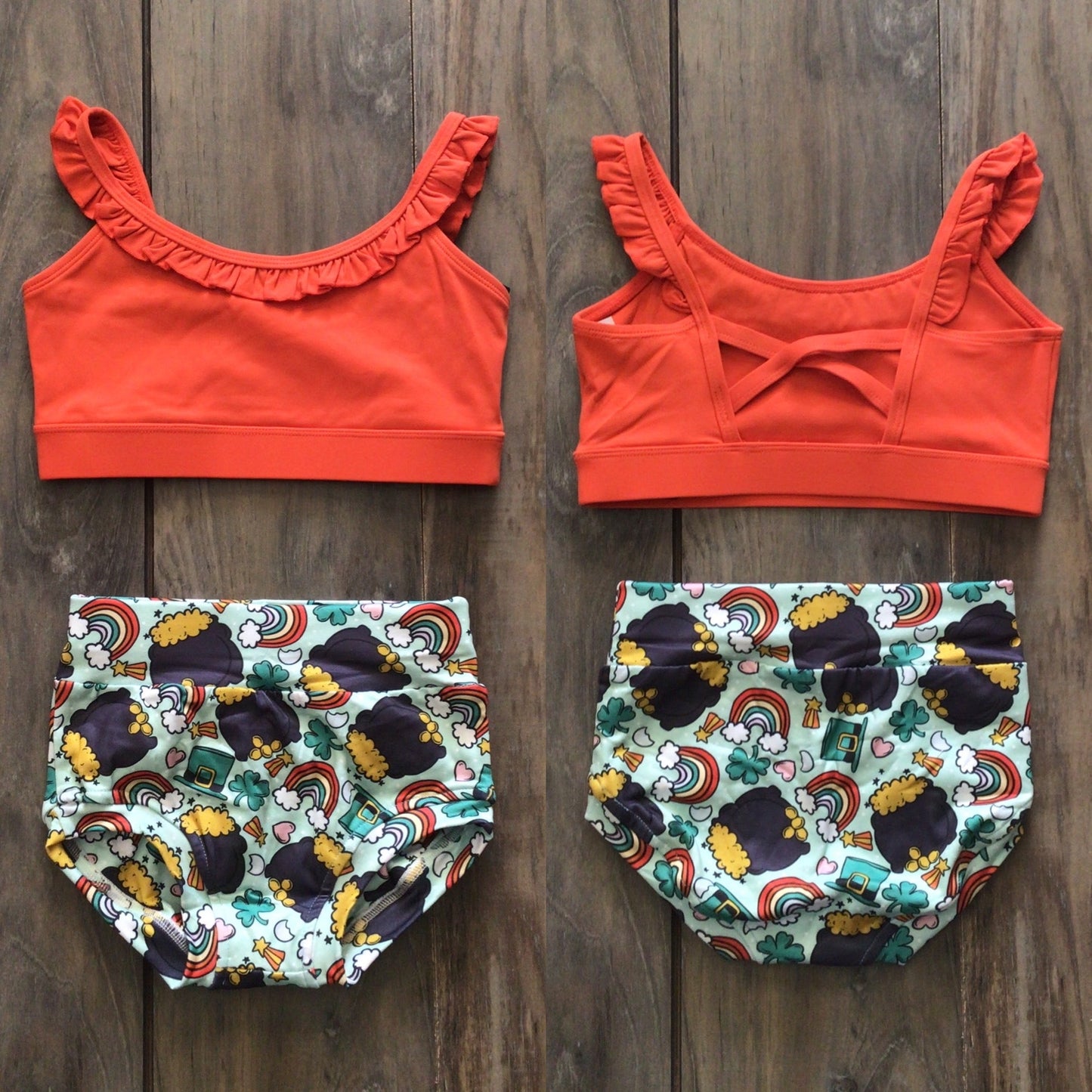 Luck of the Irish St. Patrick’s Day Orange Phoenix Top & Brief 2PC Set