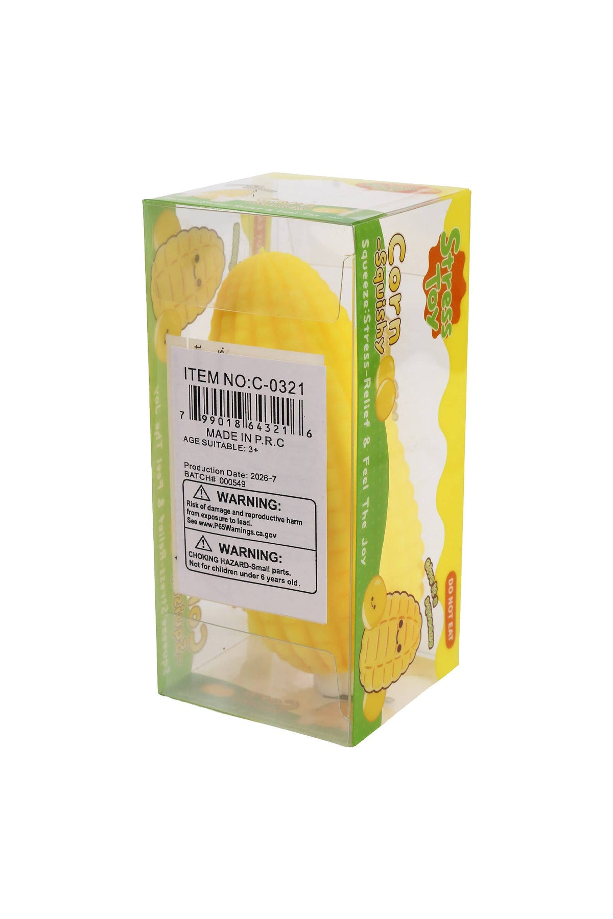 Yellow Corn Crunchy Bead Soft Slime Filled TPR Squishy