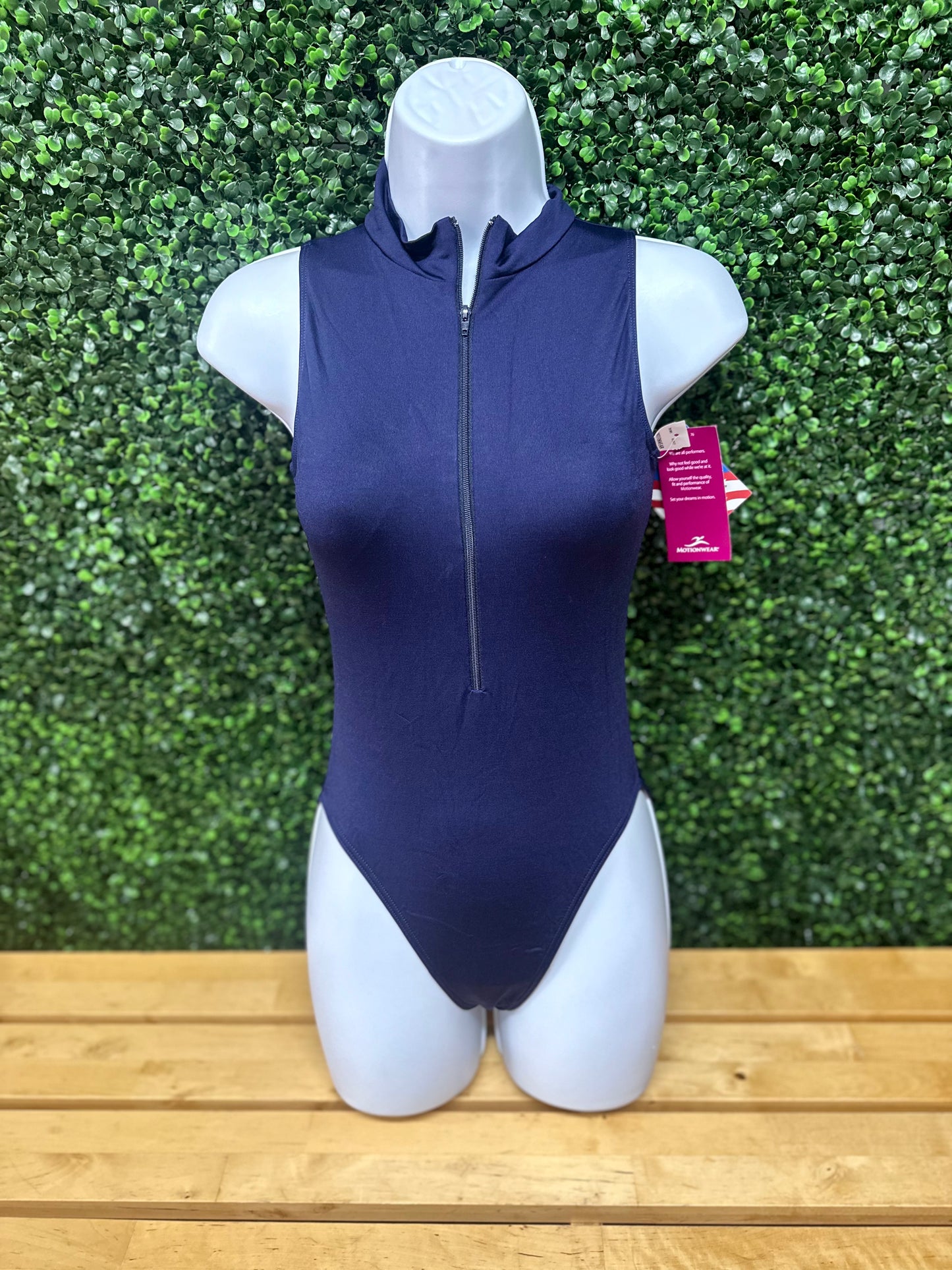 Clearance Navy Zip Front Leotard