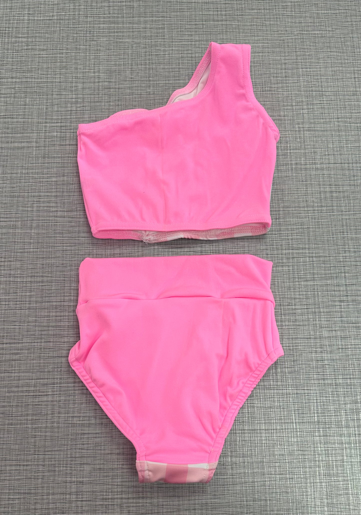 Pink Plaid Cut Out Brief Set