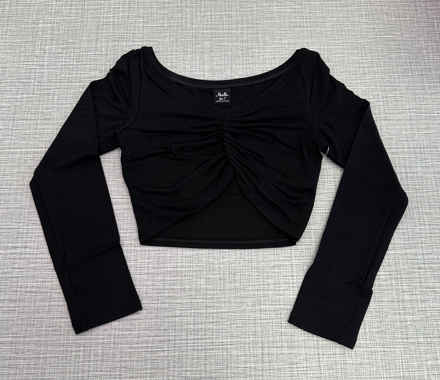 Scoop Neck Gathered Long Sleeve Top #M30004