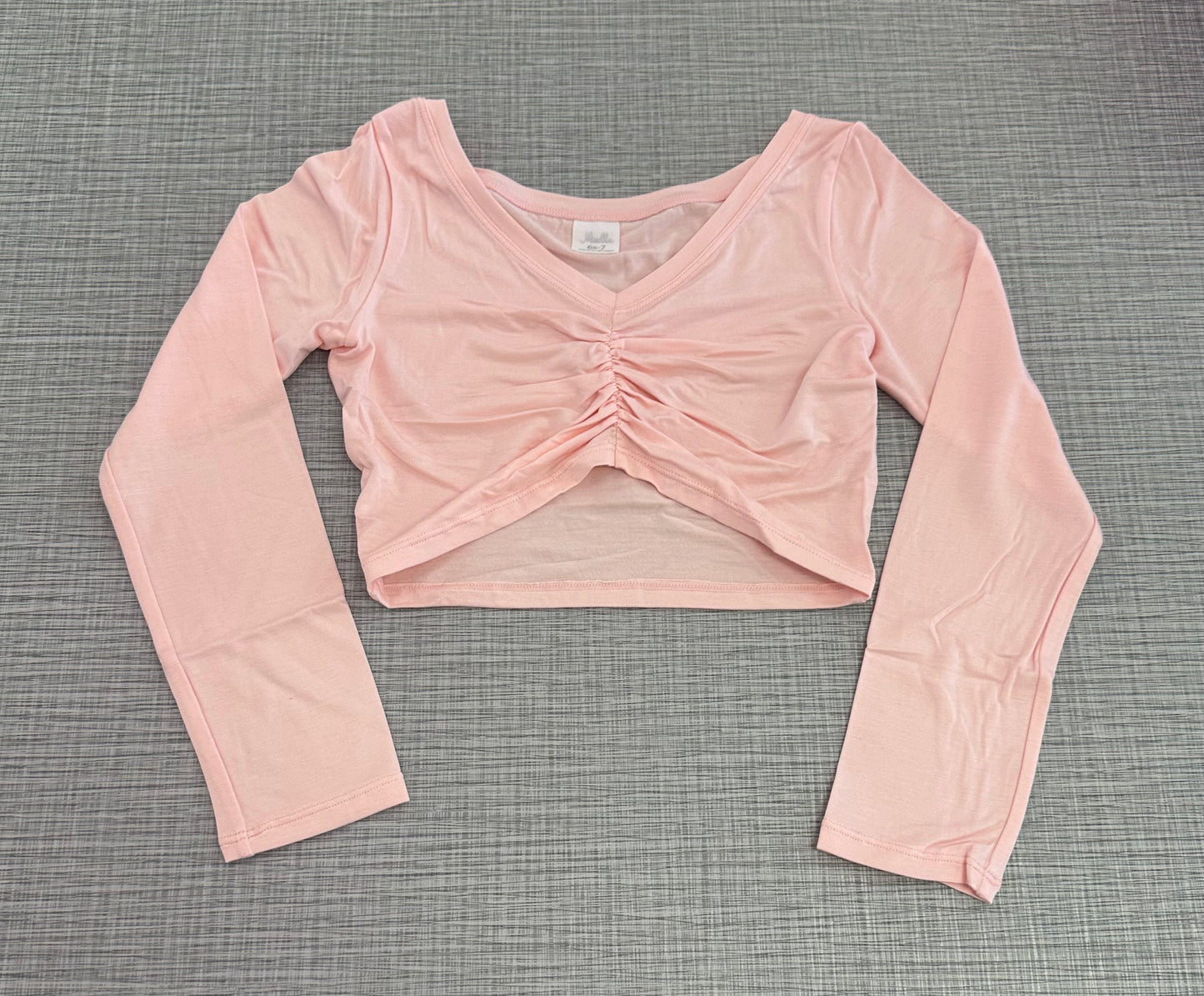 Scoop Neck Gathered Long Sleeve Top #M30004