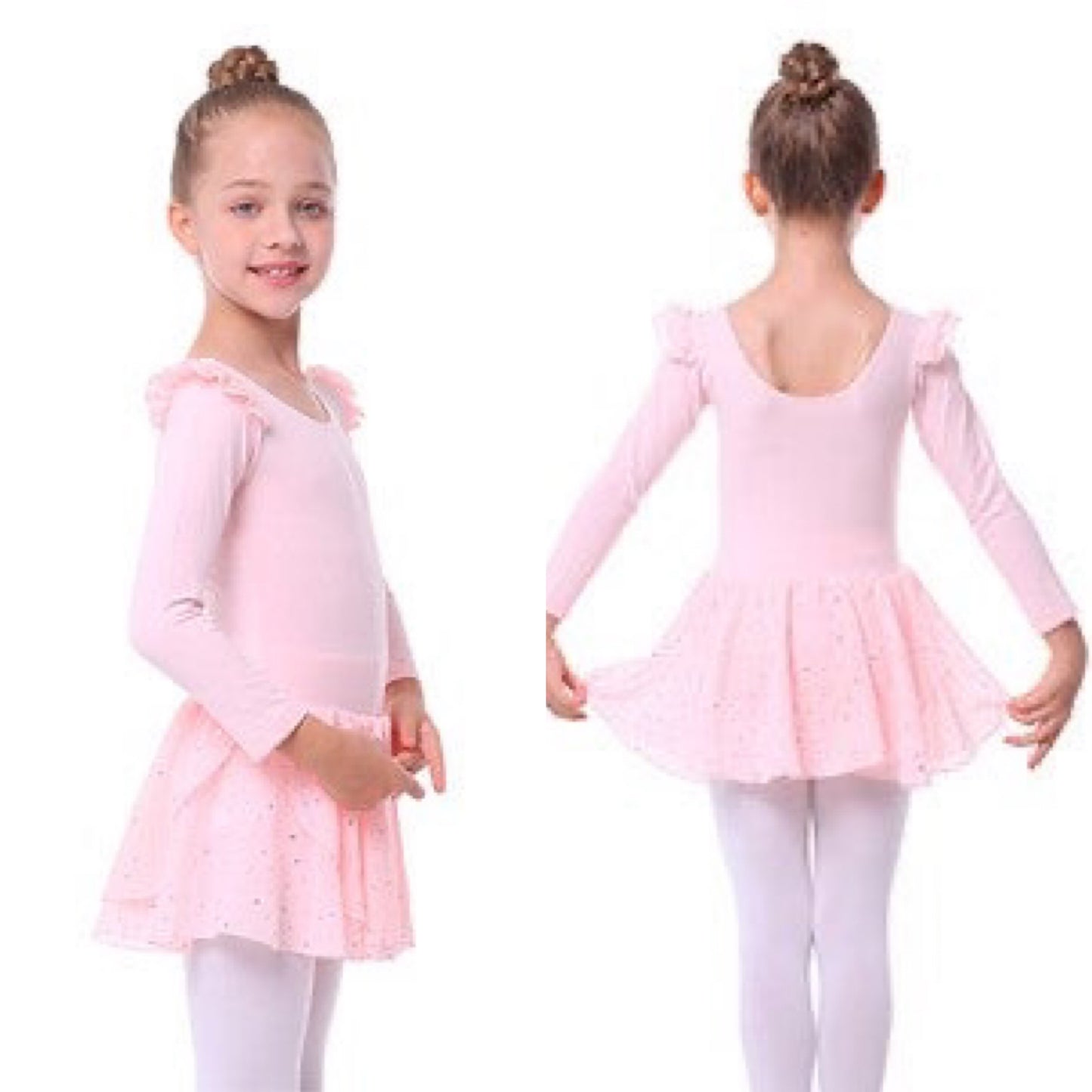 Long Sleeve Sequin Skirted Leotard