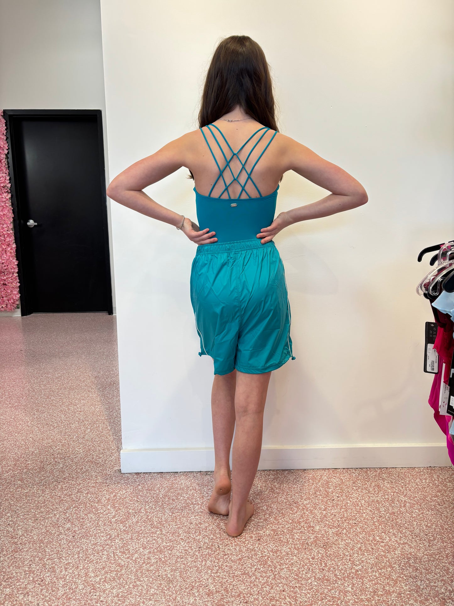 Celeste Cross Back Printed Leotard & Short Set
