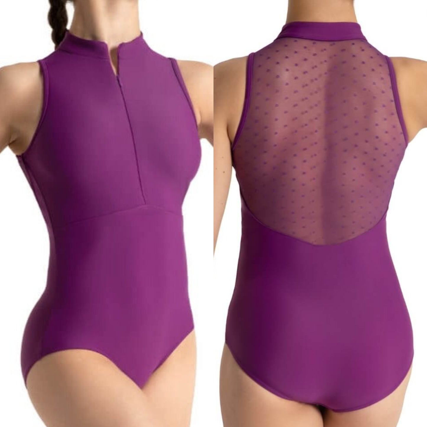 Adult Spot On Zip Front Leotard #12002