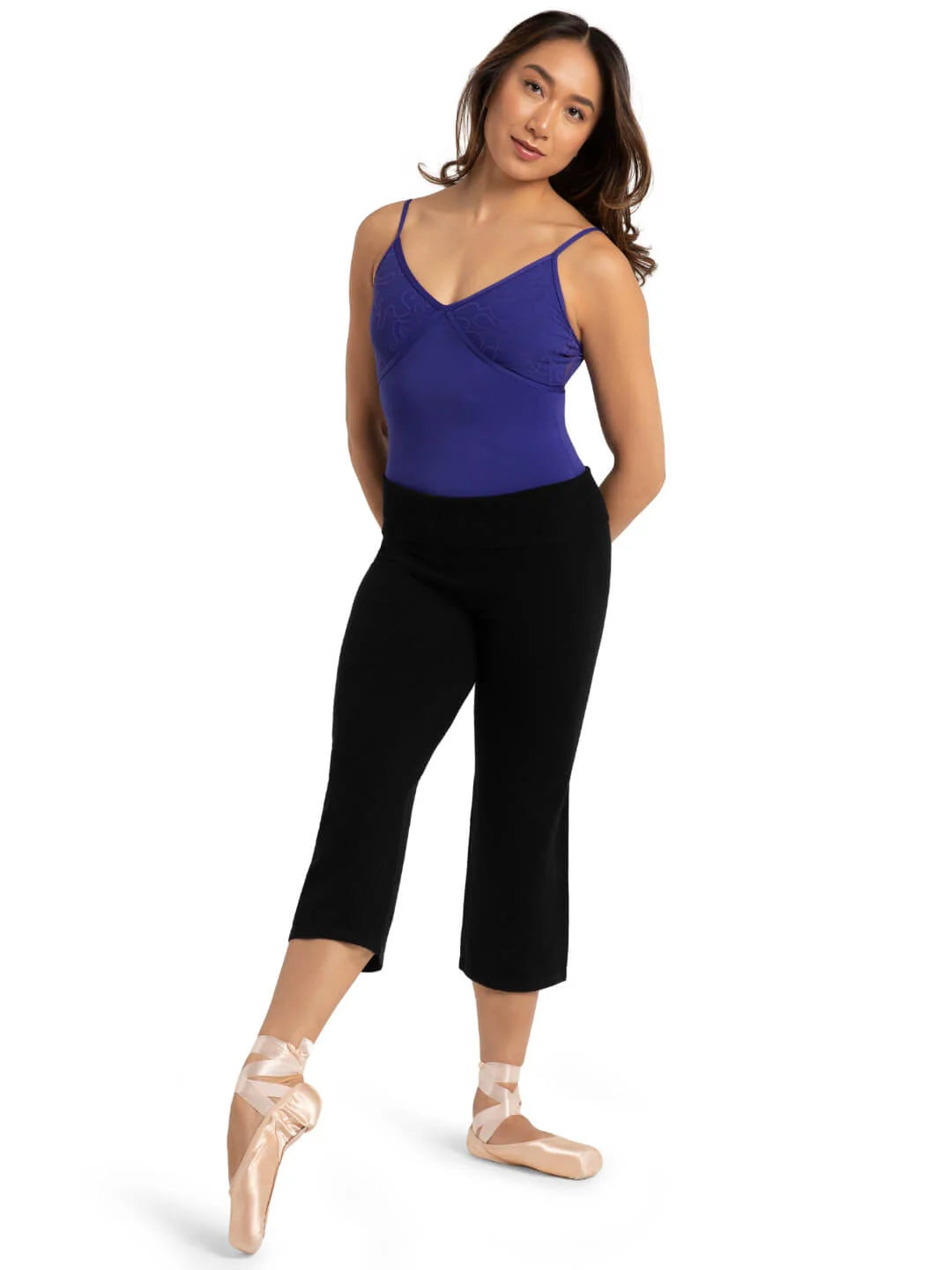 Black Knit Crop Wide Leg Pant