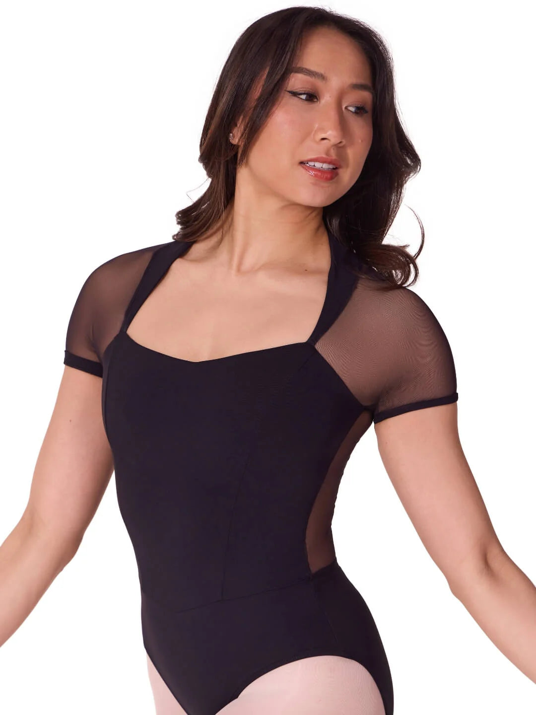 Soft Elegance Corset Short Sleeve Leotard #EL108
