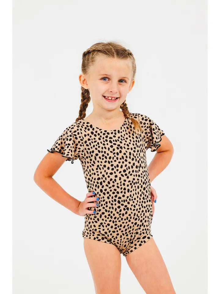 Soft Tan Leopard Leotard