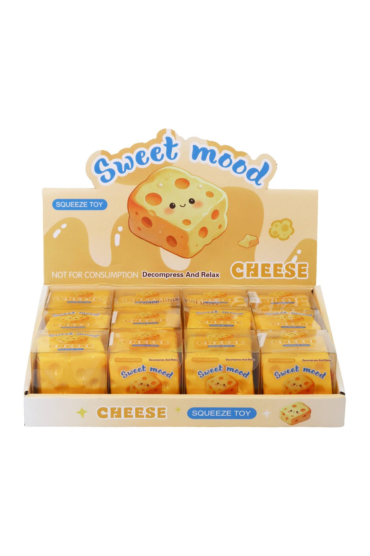 Cheese Zero Rebound TPR Crunchy Bead Slime Filled Squishy