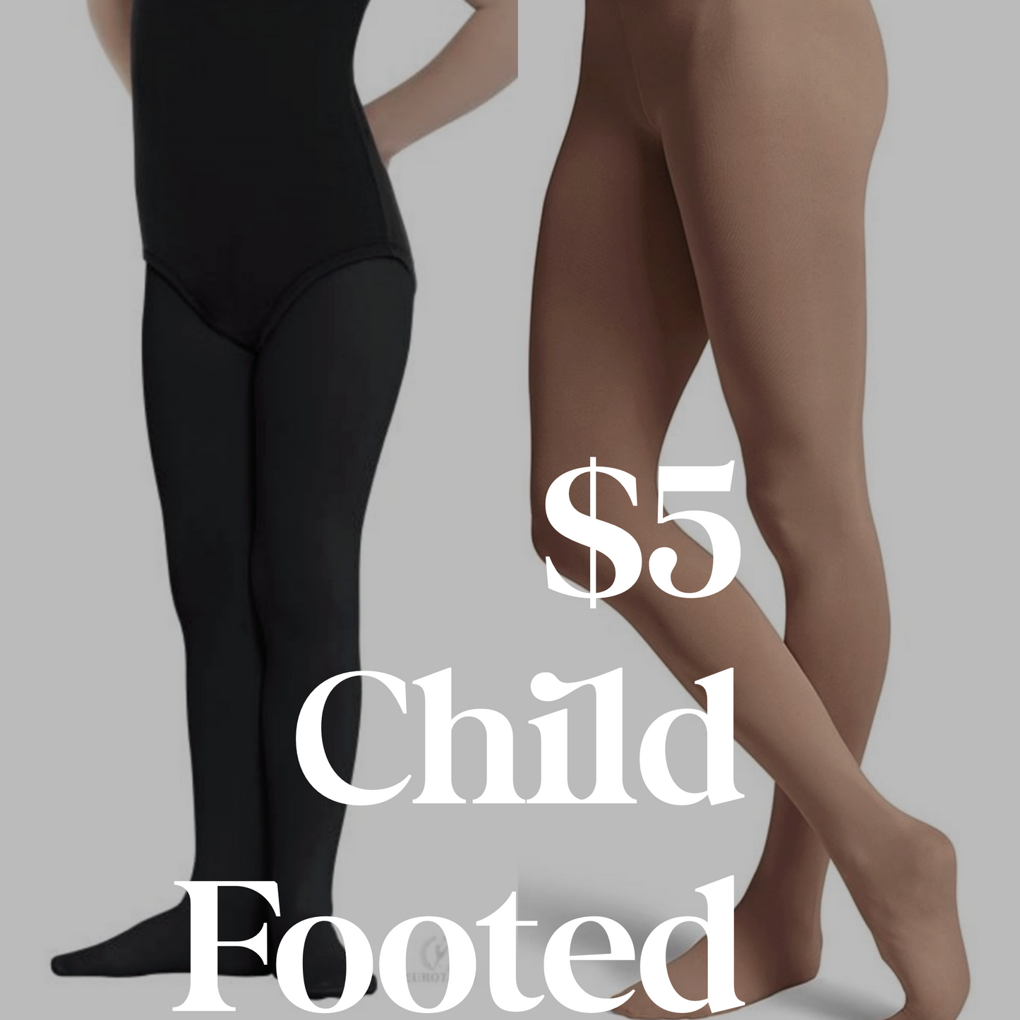 Sale Child Intermediate Black Footed Tights