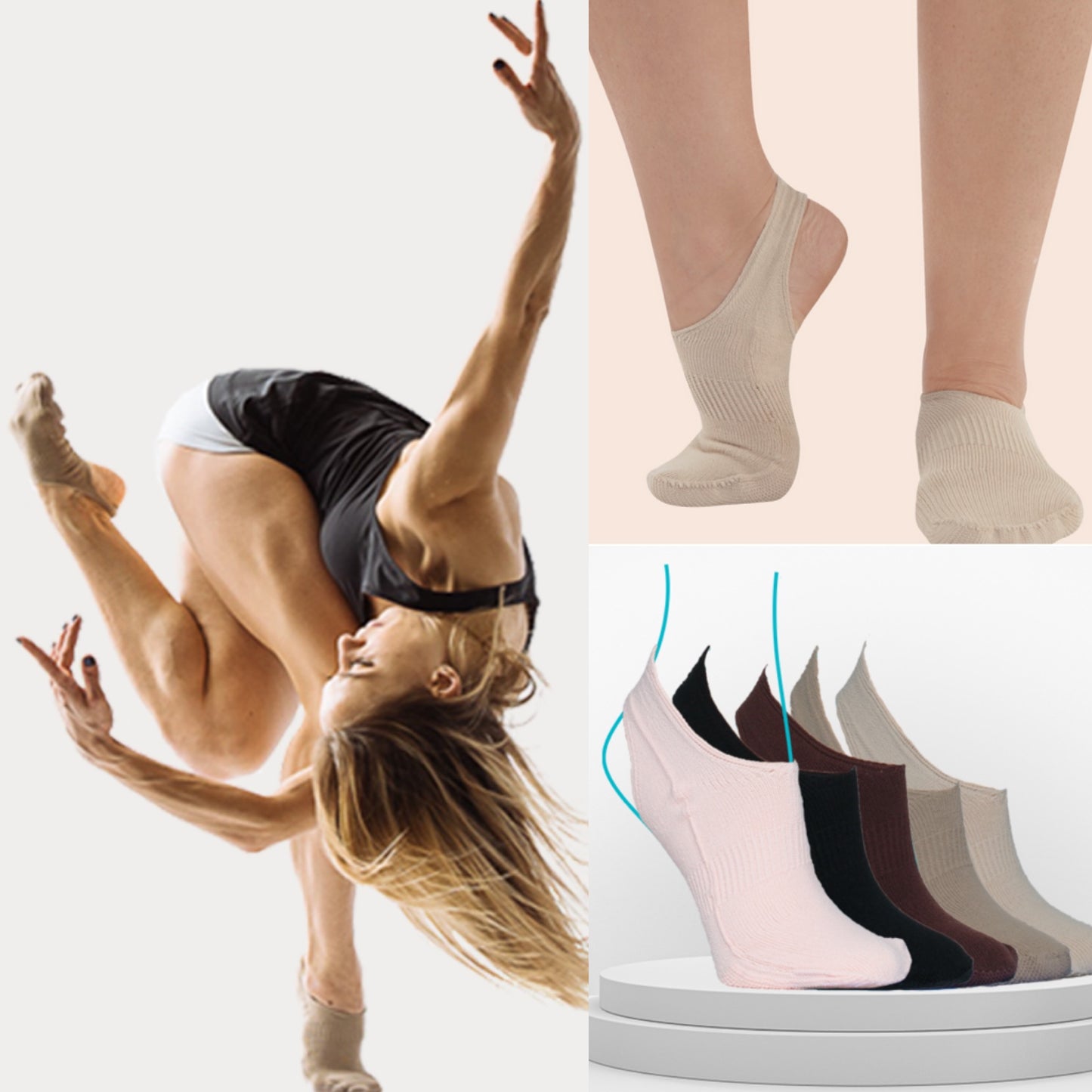Apolla Shocks Alpha The Happy Half Sole Dance Socks
