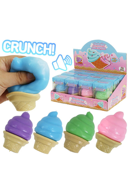 Ice Cream Cone Crunchy Bead Slime Filled TPR Squishy