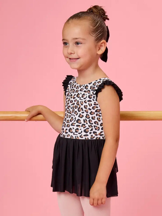 Leopard Flutter Sleeve Leotard