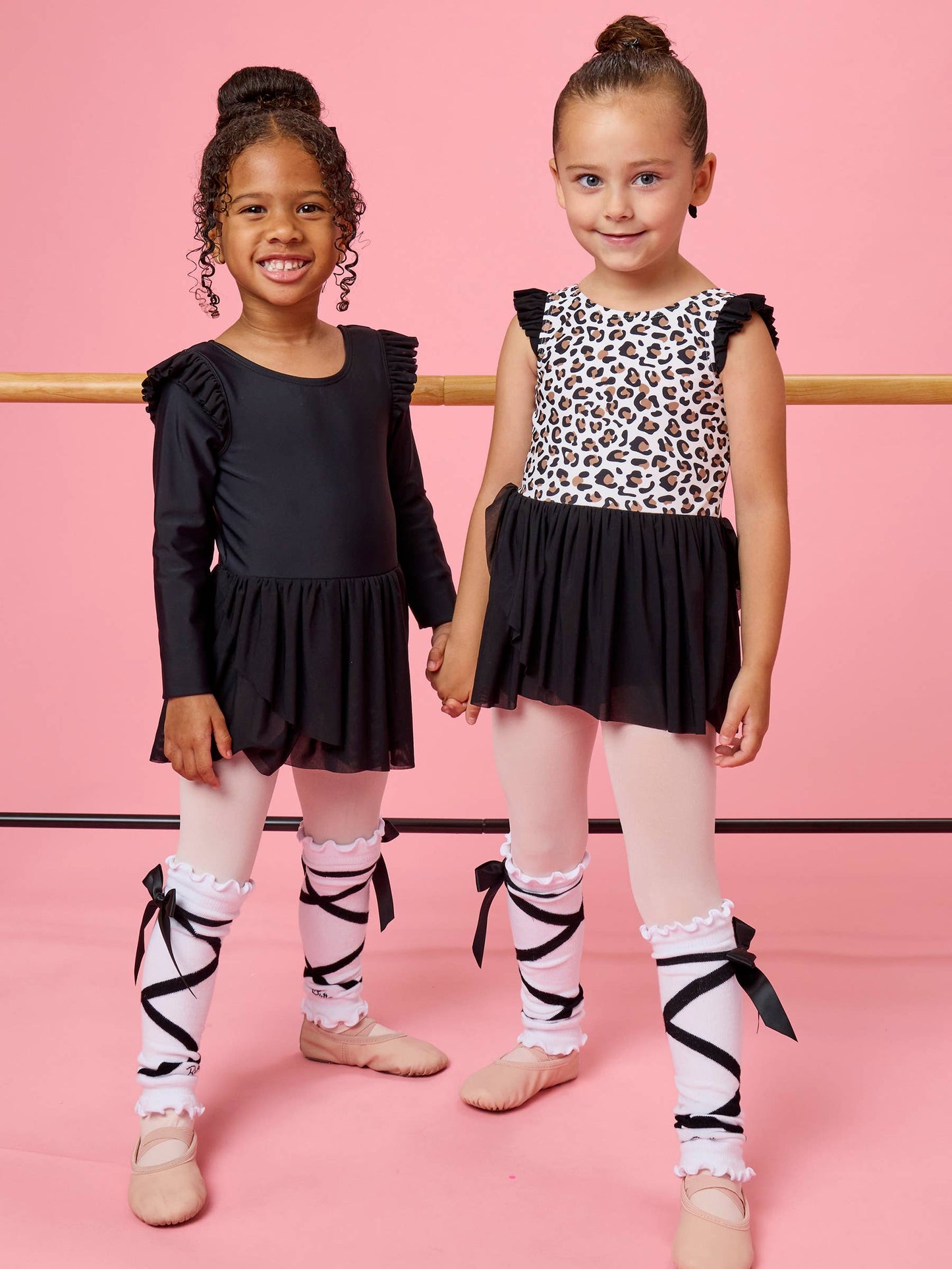 Girls Classic Leopard Flutter Sleeve Dance & Gymnastics Leotard