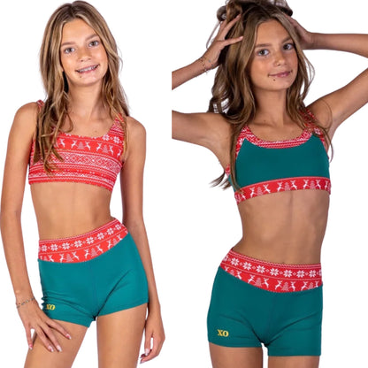 PRE ORDER- XO Reversible Reindeer Short Set