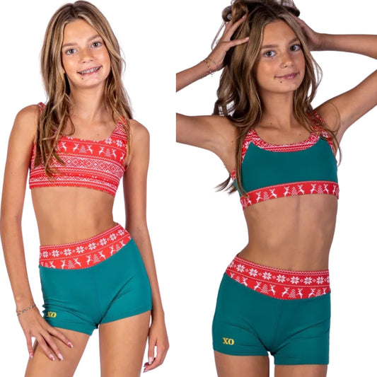 PRE ORDER- XO Reversible Reindeer Short Set