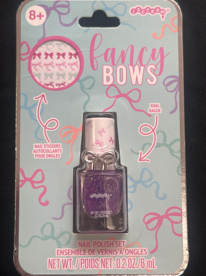 Fancy Bow Nail Polish Ring Set