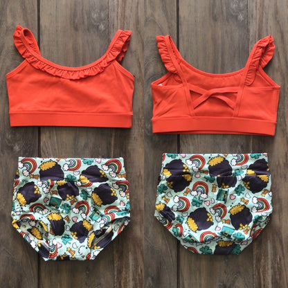 Luck of the Irish St. Patrick’s Day Orange Phoenix Top & Brief 2PC Set