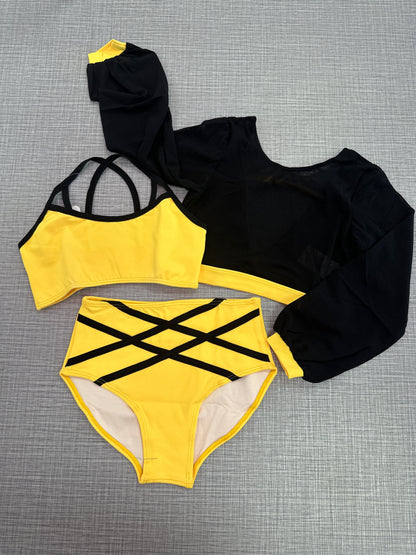 CY 3pc. Black & Yellow Brief Set