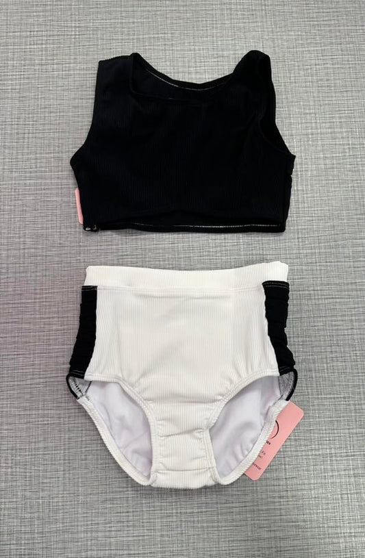 CY Black Tank & White w/ Black Side Brief Set