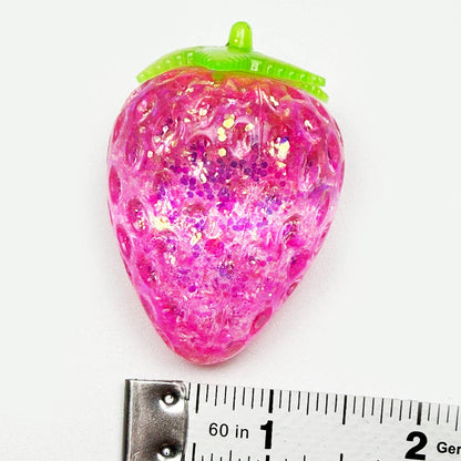 24 pcs Maltose Glittered Mini  Fruit Squishy Toy