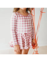 Load image into Gallery viewer, Blush Gingham Long Sleeved Leotard
