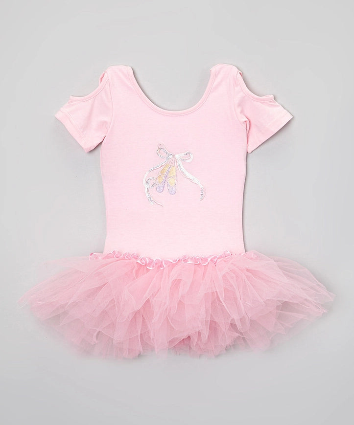 Glitter Ballet Shoes Dress Leotard