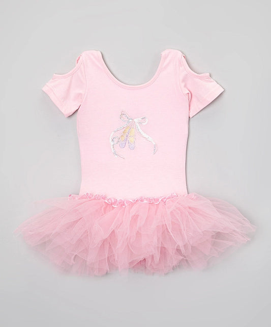 Glitter Ballet Shoes Dress Leotard