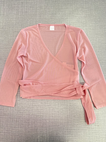 Long Mesh Wrap Top #30022
