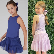 Load image into Gallery viewer, Tank with Ruffle Mesh Skort Set &amp; Scrunchie Bow
