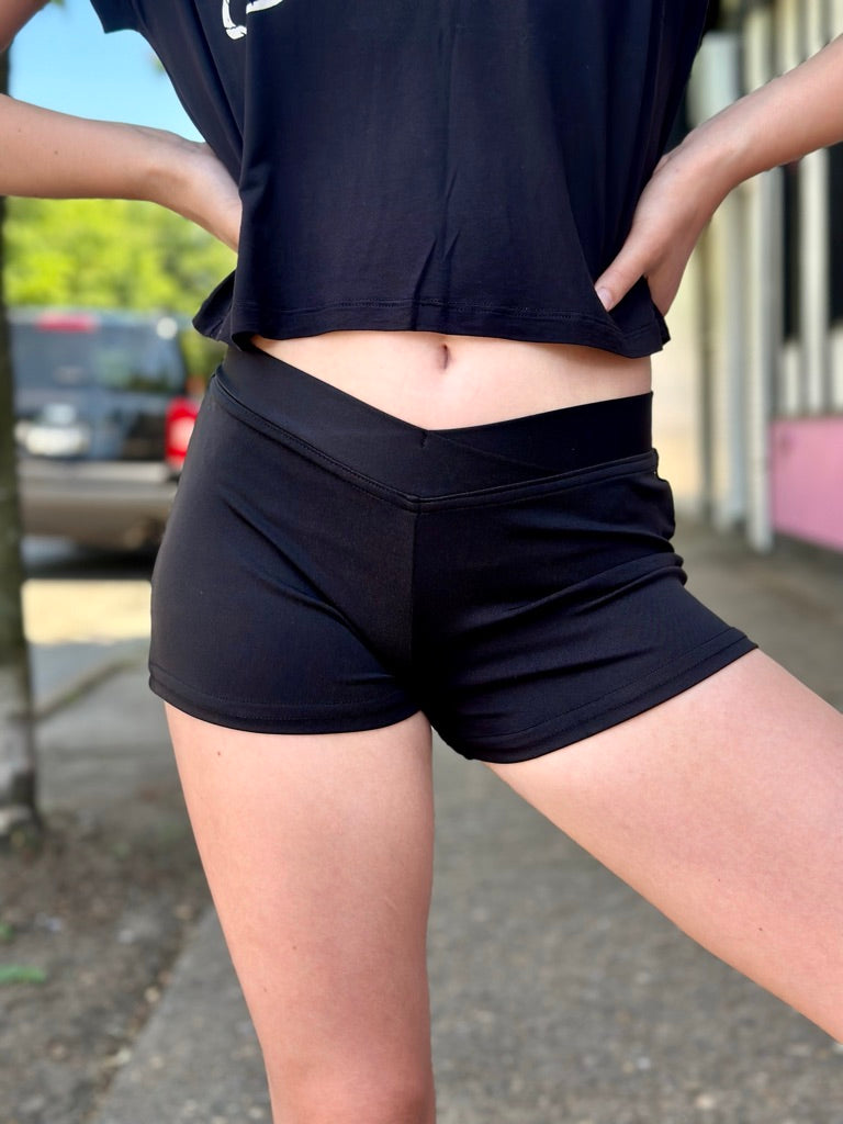 Basic Black V Cut Shorts