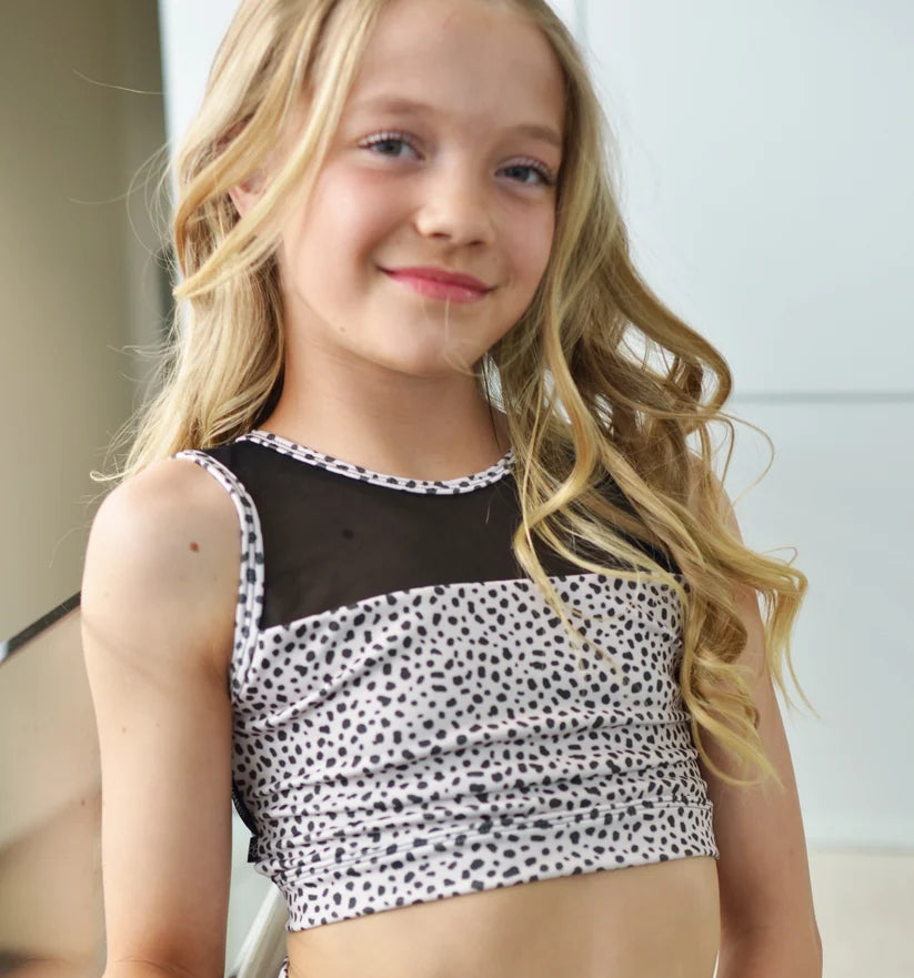 XO Black Leopard Mesh Top