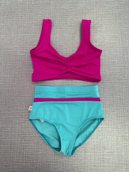 Pinch Front Bra Top with Briefs Set *