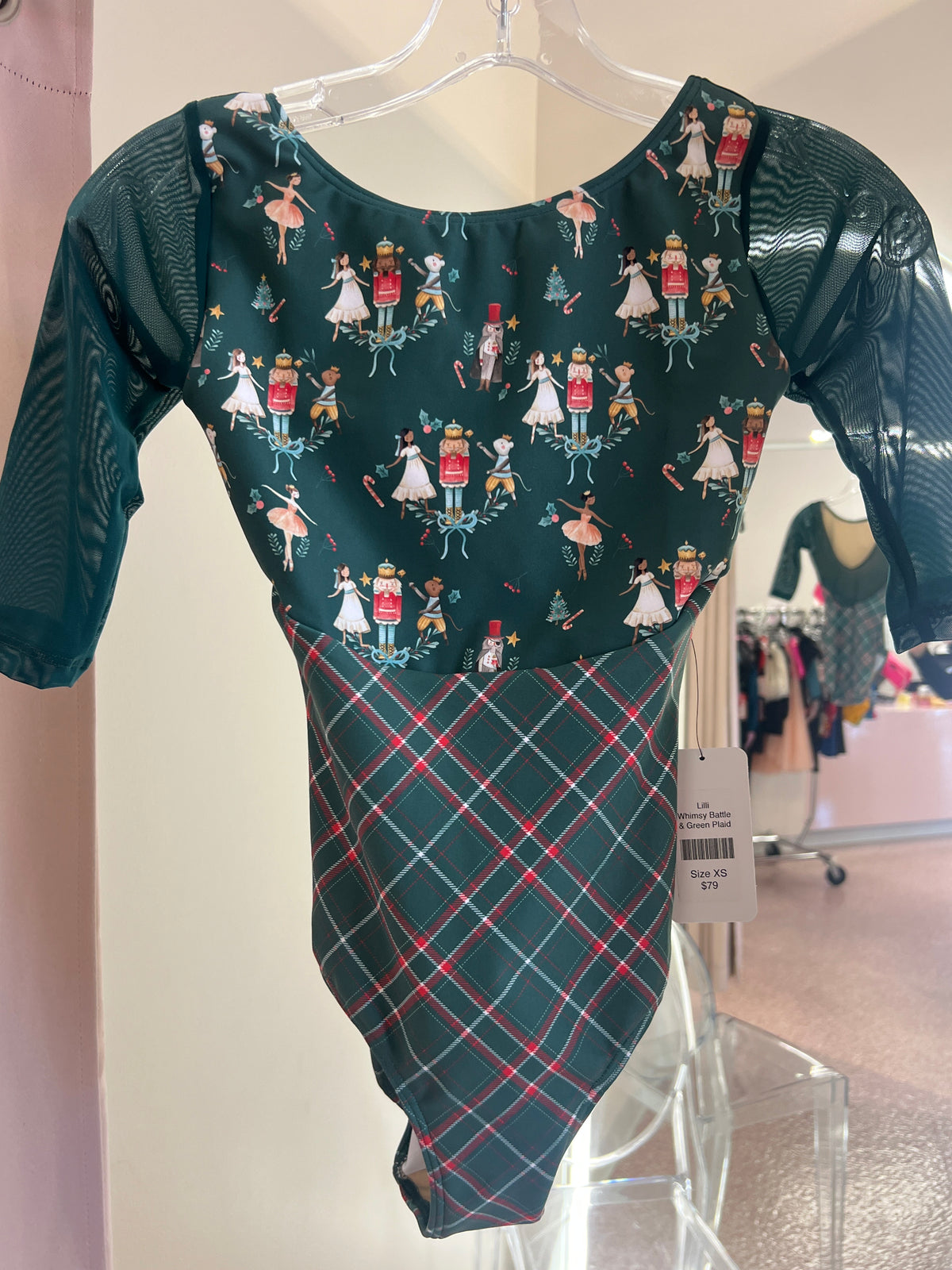 Lilli Whimsy Battle & Green Plaid Leotard