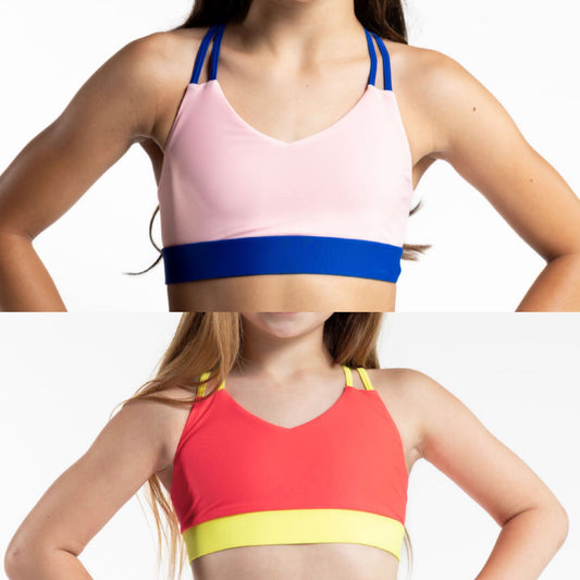 Color Block Criss Cross Top