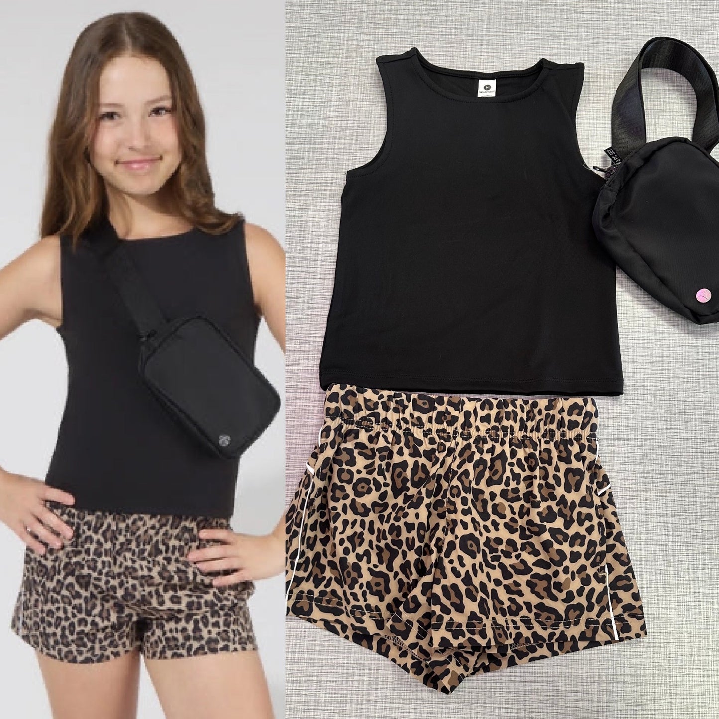 Tank & Cheetah Short Set w/Fanny Bag