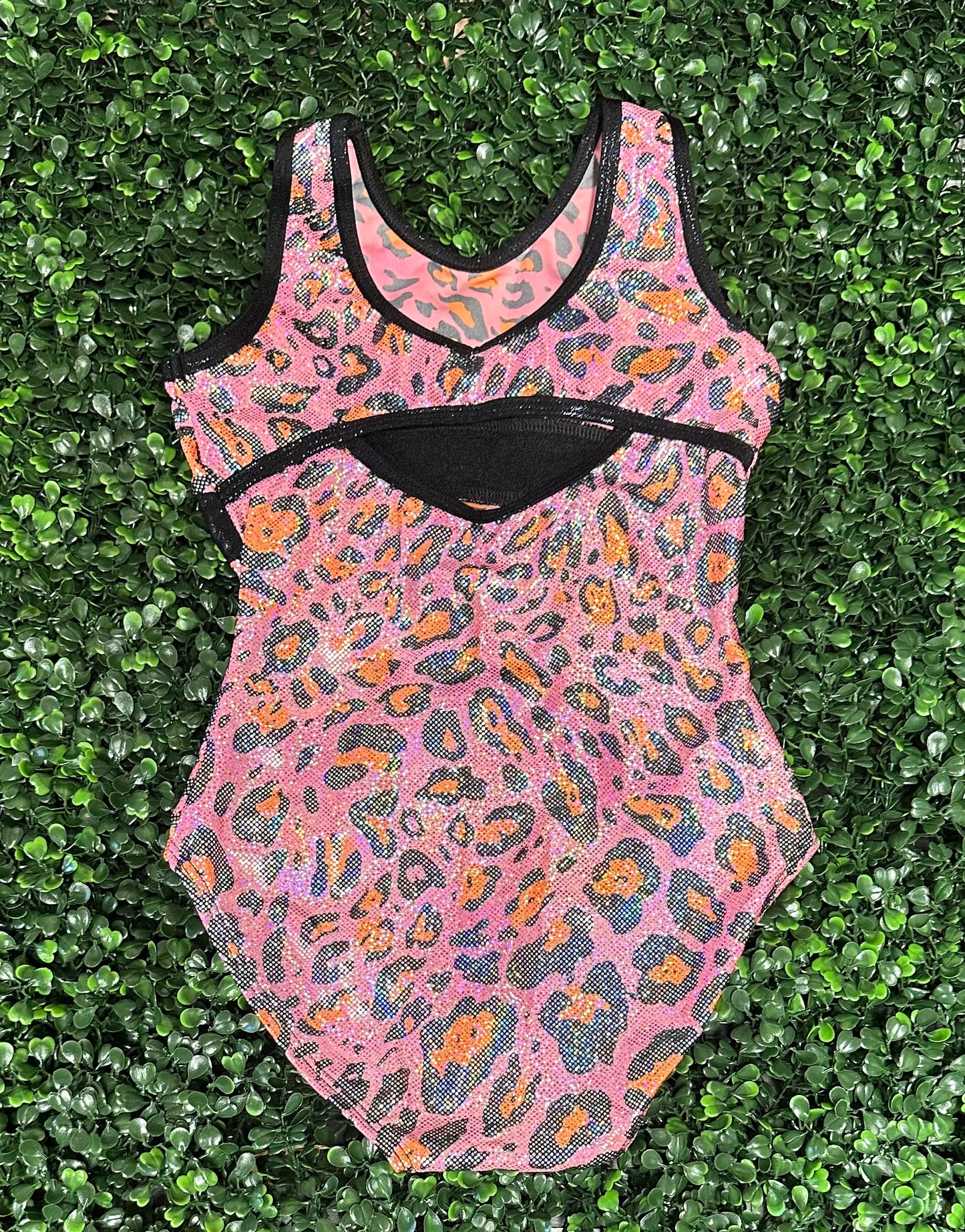 Pink & Orange Leopard Leotard
