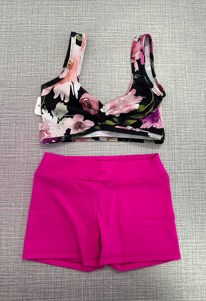 Demi Floral Pinch Front Top Short Set