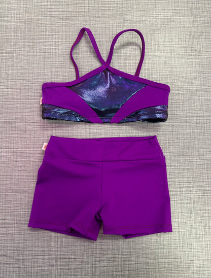 Demi Sparkle Criss Cross Top Short Set *