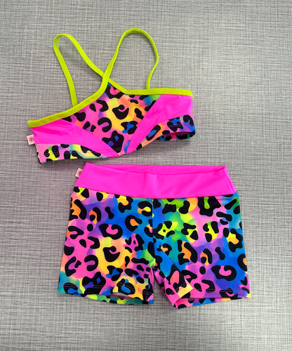Demi Neon Jungle Criss Cross Short Set