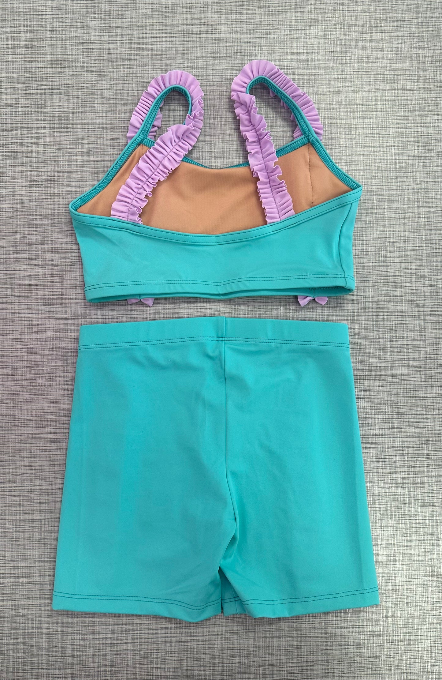 Custom Made Mint & Lilac Ruffle Short Set