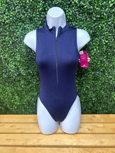 Load image into Gallery viewer, Clearance Motionwear Navy Zip Front Leotard
