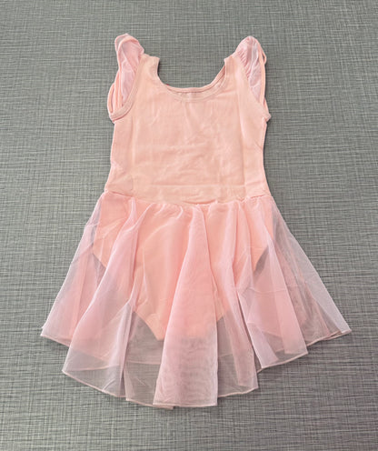 Mesh Cap Sleeve Skirted Leotard