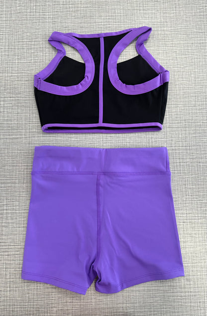 Halter 2-Tone Top & Solid Short Set