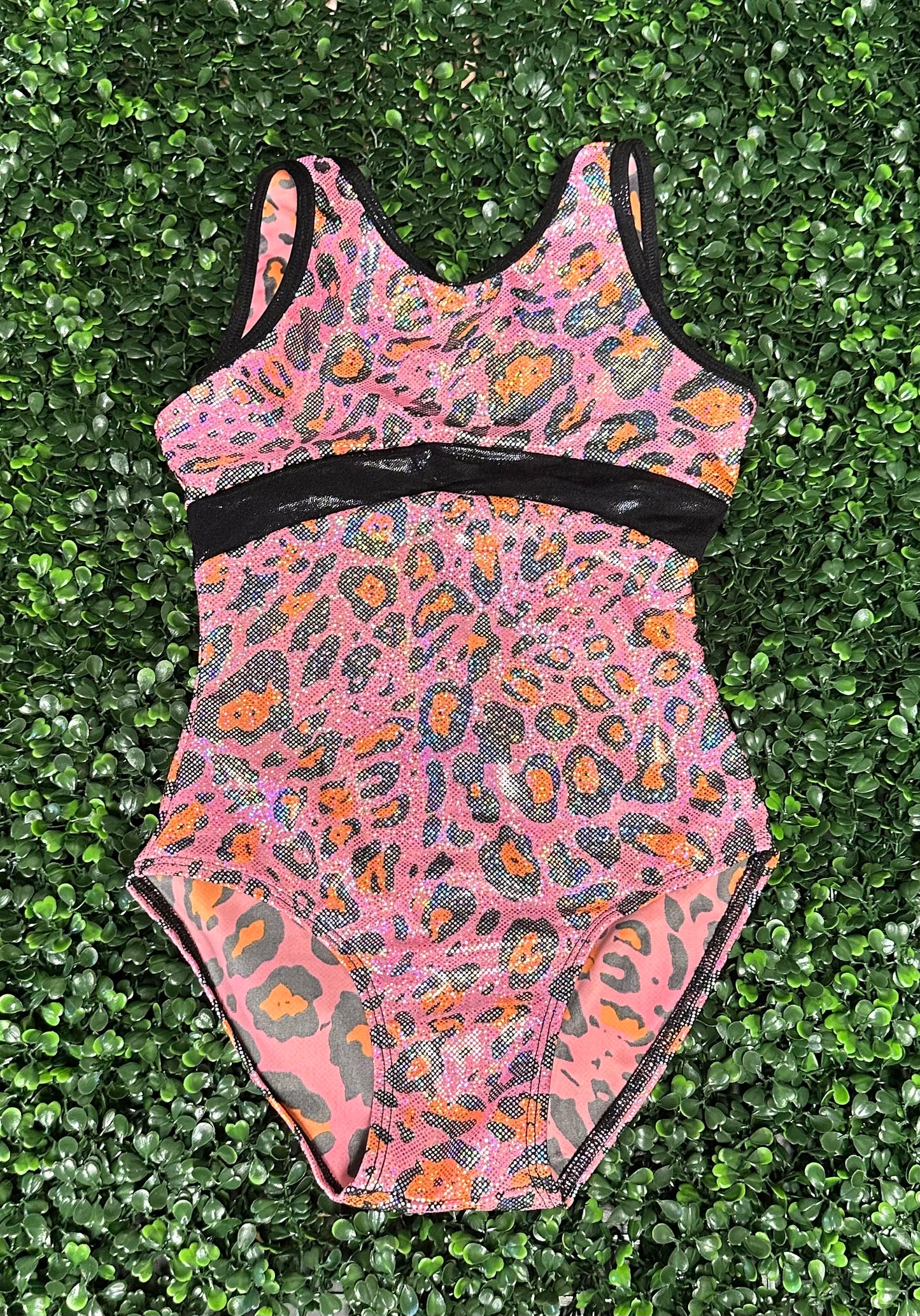 Pink & Orange Leopard Leotard