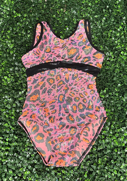 Pink & Orange Leopard Leotard