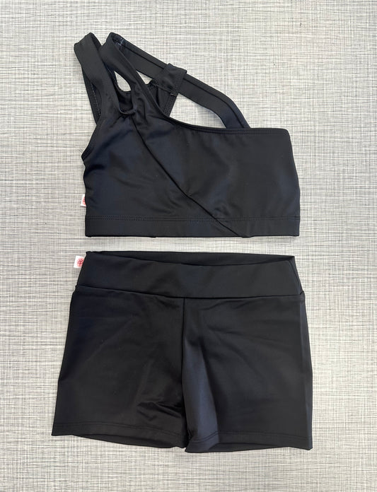 Demi Solid Cut Out Crop & Short Set